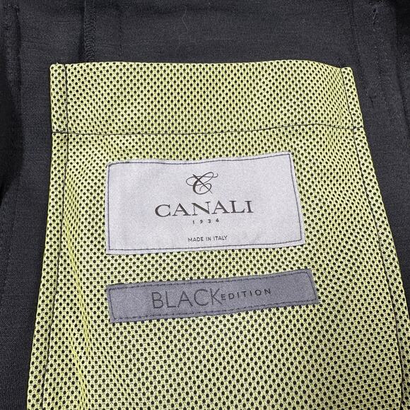 Canali 1934 Black Edition Black Wool Blend Jersey Blazer Men's Size 52R (US 42) - Picture 6 of 11